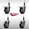 Service Caster 3.5'' SS Black Poly Swivel 3/4'' Expanding Stem Caster Set 2 Total Lock Brakes, 4PK SCC-SSEXTTL20S3514-PPUB-BLK-2-S-2-34 - alternate 2
